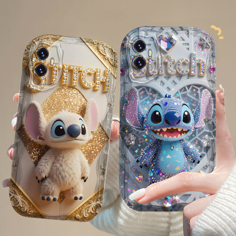 ปลอกสําหรับ VIVO T1 5G SNAPDRAGON 778G แฟชั่นหรูหราน่ารัก Stitch การ์ตูน 2D ซิลิโคนอ่อนนุ่ม TPU กันก