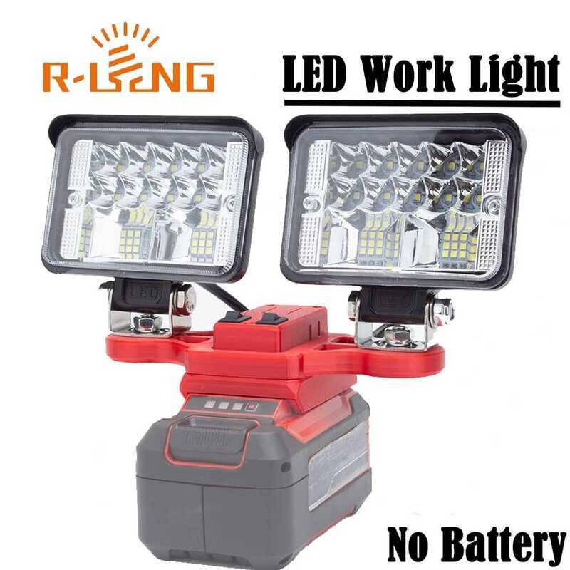 LED ทํางานสําหรับ Ozito 18V สําหรับ Einhell แบตเตอรี่ลิเธียม w/USB Type-C ไร้สายกลางแจ้งทํางานตกปลาม