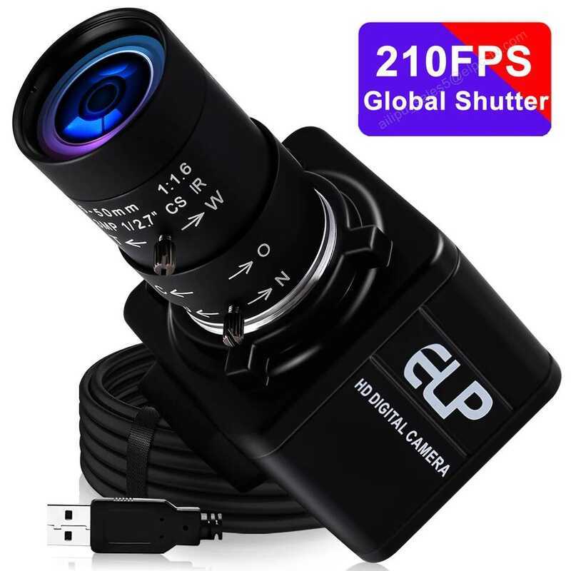 กล้อง USB ELP 120fps 210fps Global Shutter 800P 720P 1MP OV9281 แบบโมโนโครม พร้อมเลนส์ซูม 5-50 มม. ส