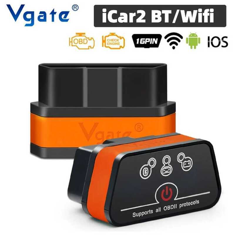 Vgate iCar2 ELM327 V2.2 OBD2 สแกนเนอร์สำหรับ Android และ iOS รองรับ Bluetooth 3.0 และ WiFi อุปกรณ์วิ