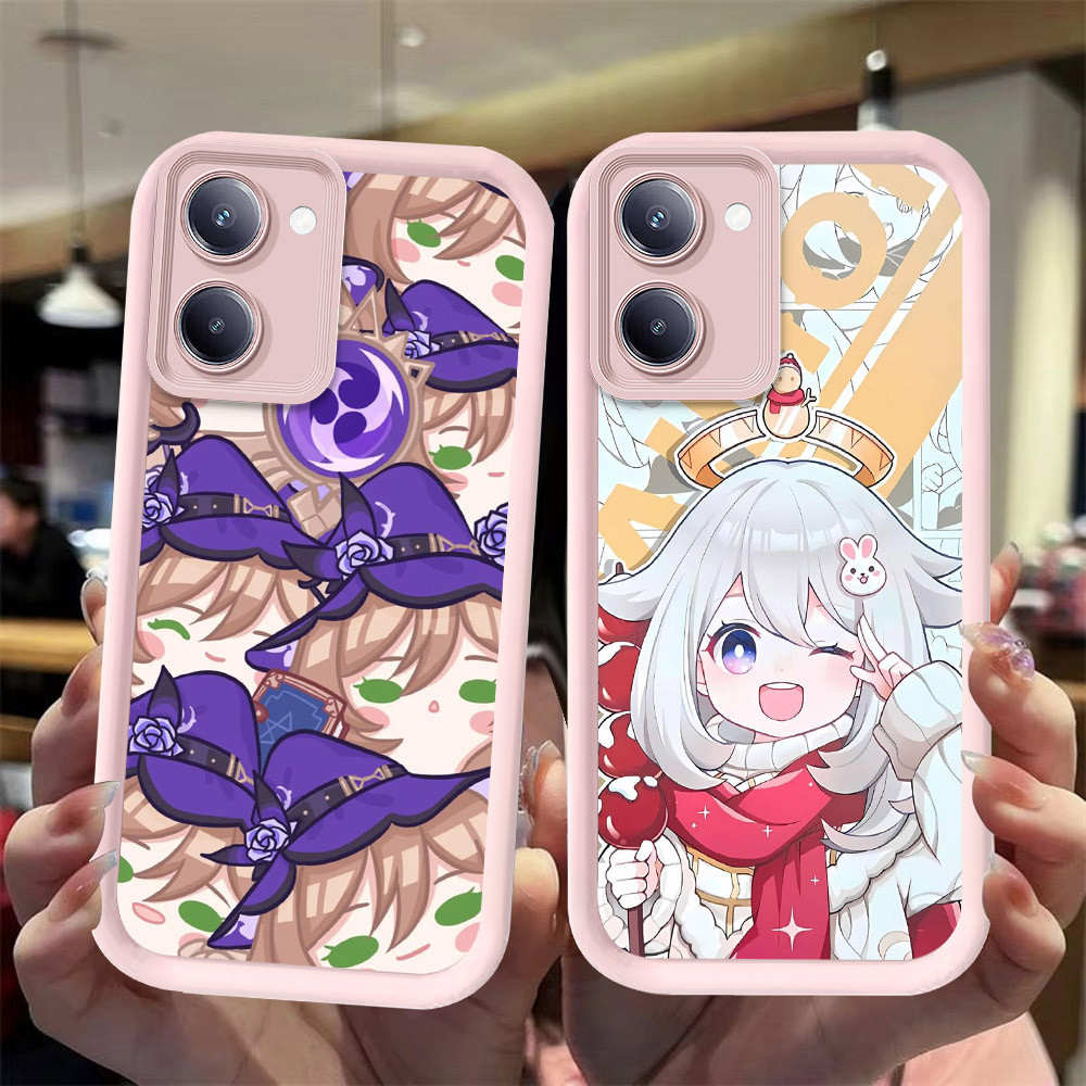 J-37 Genshin Impact ดำขาวชมพูเคสโทรศัพท์หรับ VIVO Y28S Y36 Y27S Y27 5G