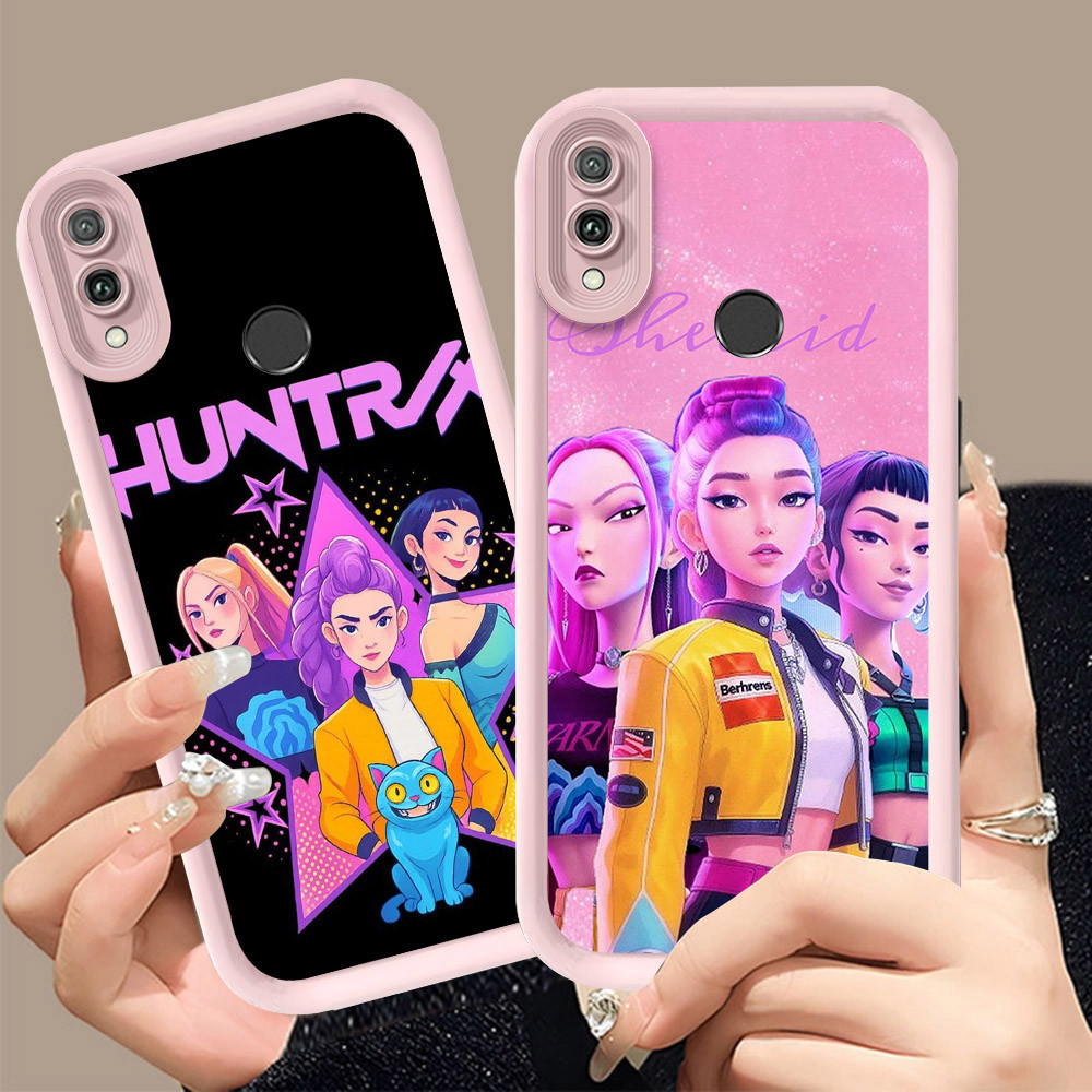 Q-9 Kpop Demon Hunter ขาวดำเคสโทรศัพท์หรับ VIVO Y91C Y91 Y1S Y93 Y95 ปกสีชมพู