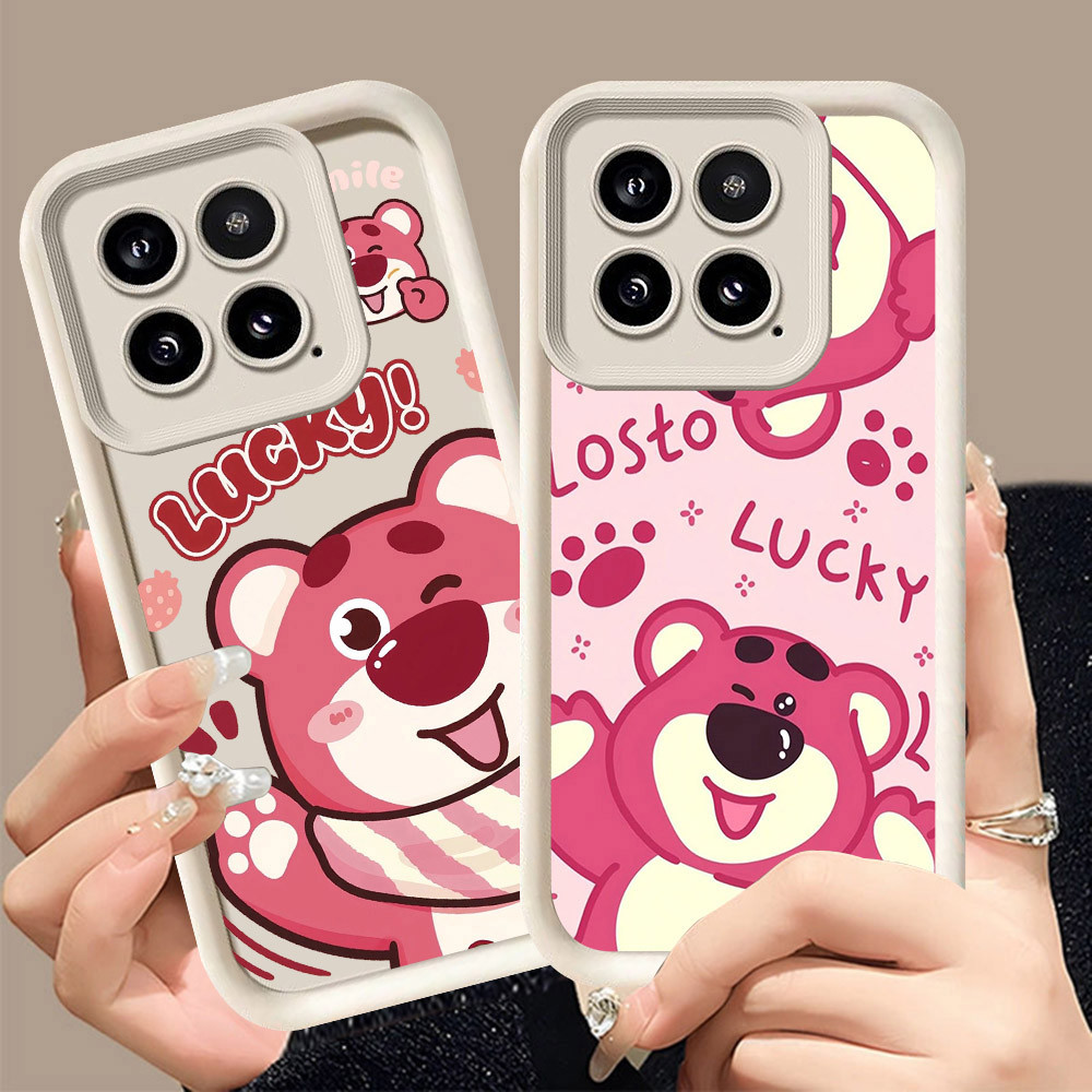 Q-17 Lotso ขาวดำเคสโทรศัพท์หรับ Xiaomi POCO M5S 14T X5 X6 Pro ปกสีชมพู