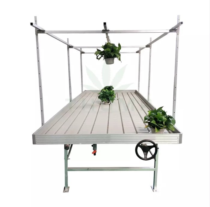 Ebb and Flow Rolling Bench Greenhouse Farming Equipment