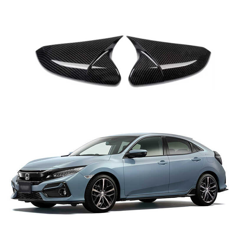 เหมาะสําหรับ 16-21 Honda Civic Civic FK7 FK8 ฝาครอบกระจกมองหลังสีดําฝาครอบกระจกมองหลัง