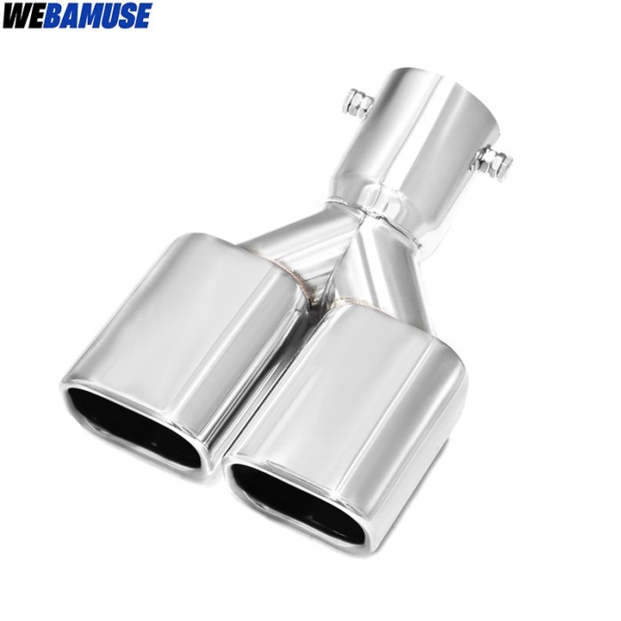 Car Exhaust Tip For 2024 Toyota Alphard  40 Series Double Header Square Stainless Steel Tailpipe Mu