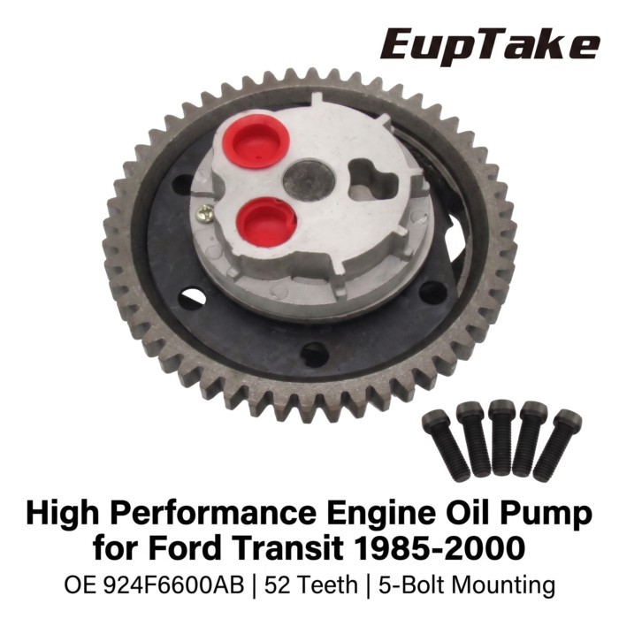 Engine Oil Pump for Ford Transit 2.4D 2.5D 2.5TD 1985-2000 OE 924F6600AB 52 Teeth 5-Bolt Mounting H