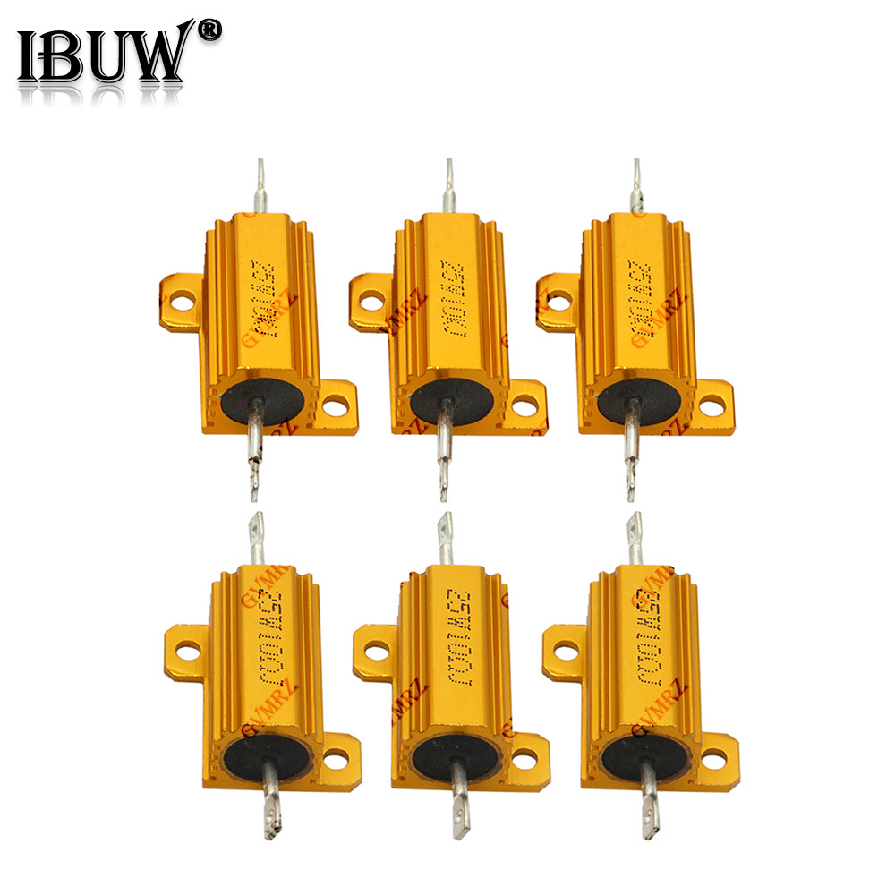 25W อลูมิเนียม Power Resistor Wirewound ประเภทสารพันค่าโอห์มสําหรับวงจรอิเล็กทรอนิกส์ 10K 30K 25R 4.