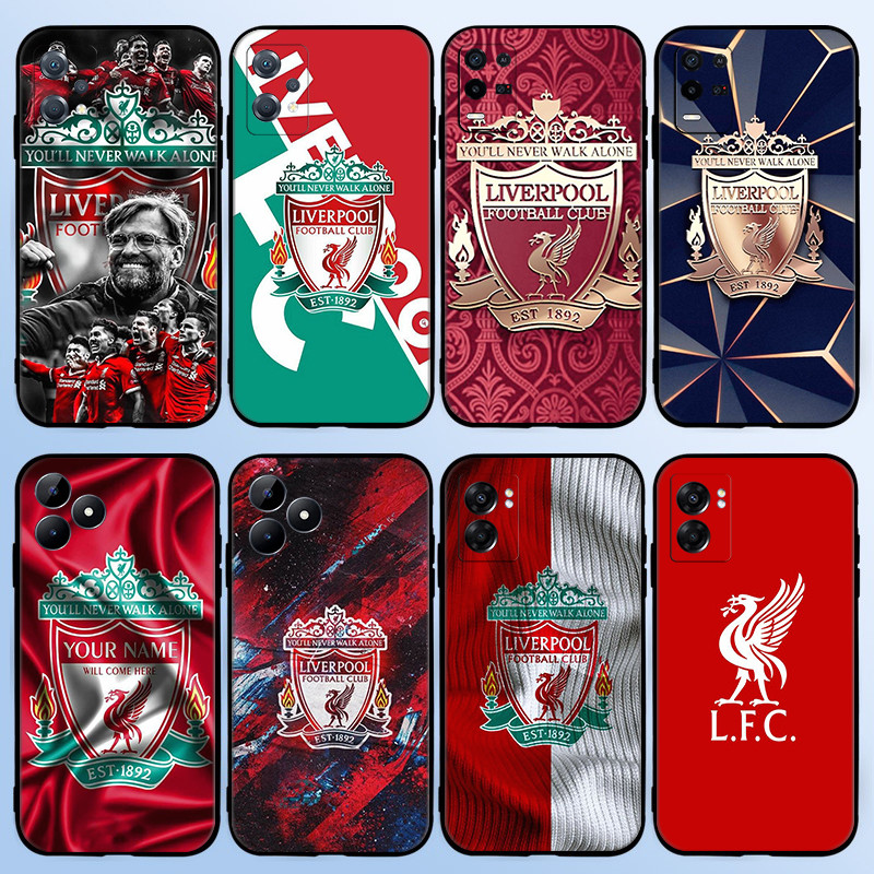 สําหรับRealme 3 5 6 7 8 Pro 5i 5s Q 6i 7i Liverpool FC 8Y16 เคสโทรศัพท์TPUสีดํานุ่ม