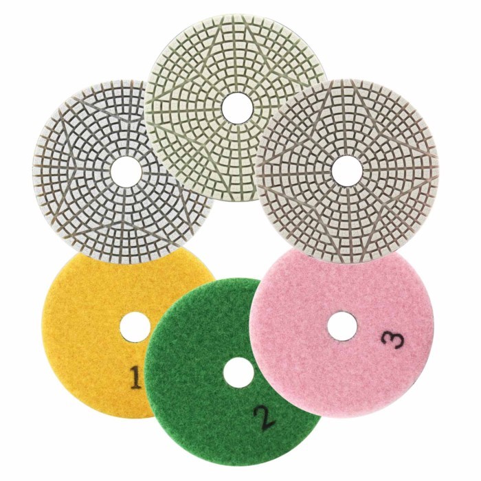Z-LEAP4 Inch 3 Step Polishing Pads Flexible Diamond Wet Polishing Pads for Granite Marble Stone Gri