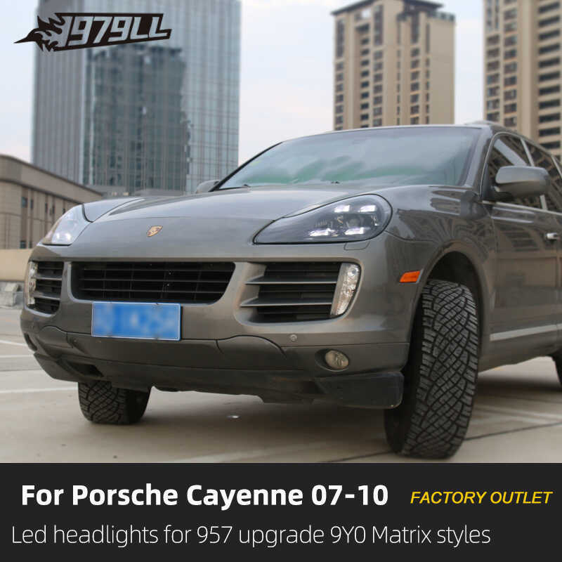 เหมาะสําหรับ 07-10 ชุดไฟหน้า Porsche Cayenne Cayenne 957 Old to New Matrix LED ไฟวิ่งกลางวัน