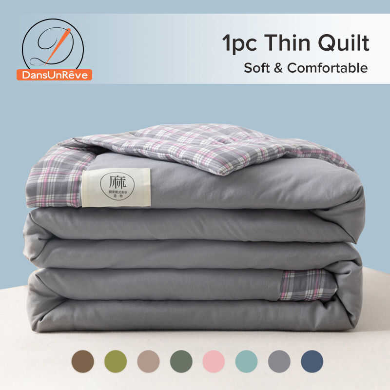Dansunreve Washed Cotton Comforter Plain Quilt Soft Skin-friendly Blanket Air-condition Quilt/Duvet