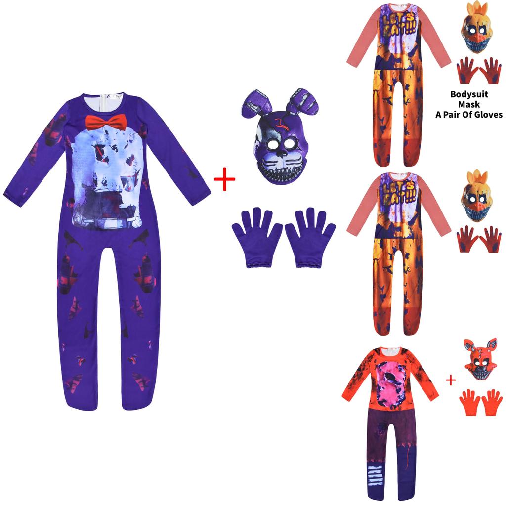 Five At Nights Freddys ชุดเล่นบทบาทสําหรับเด็กพร้อมวัสดุผ้าไหมนมกิจกรรมวันหยุดสําหรับ