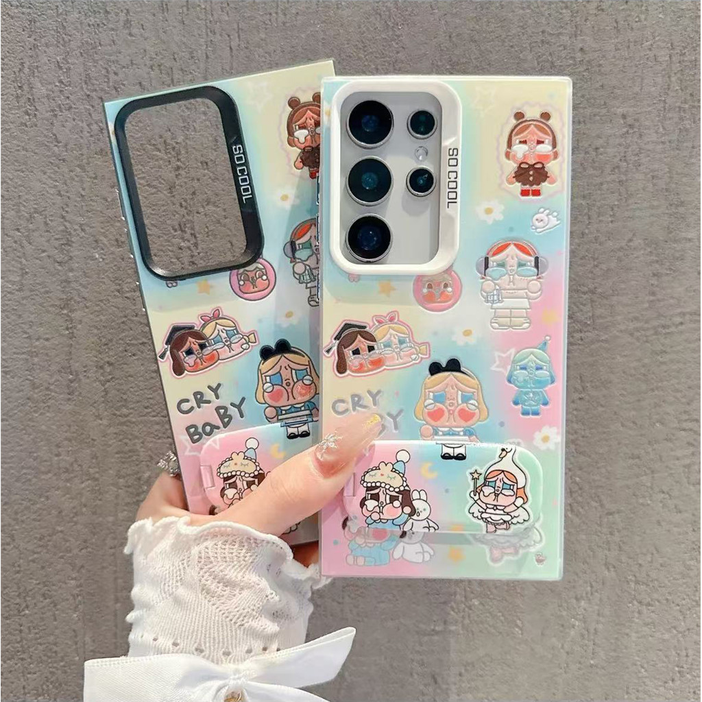 CryBaby เคสโทรศัพท์สําหรับ Honor X9B X6B X9A 90 400 Lite 200 Pro X7B X7A X8A X5 Plus X9C สมาร์ท 5G พับกระจกวงเล็บ IMD ฝาครอบแฟลช