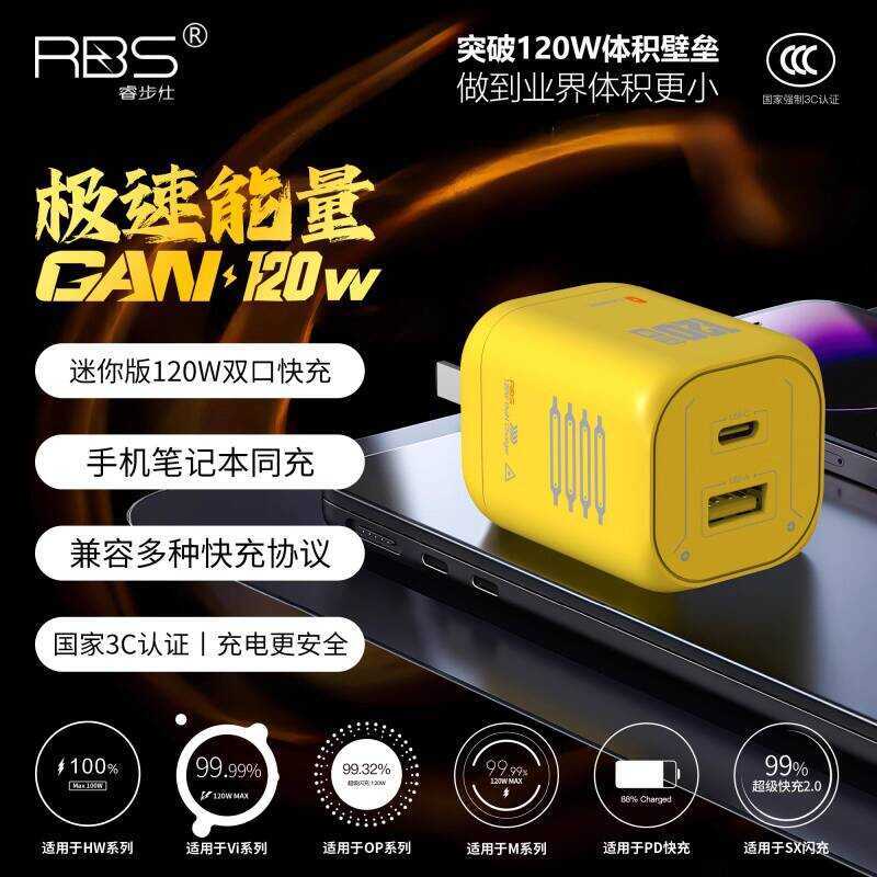 R RBS/RBS Dual Port Gallium Nitride ผลิตภัณฑ์ใหม่ Mini 120w Speedy Energy Multi-Protocol Dual Port