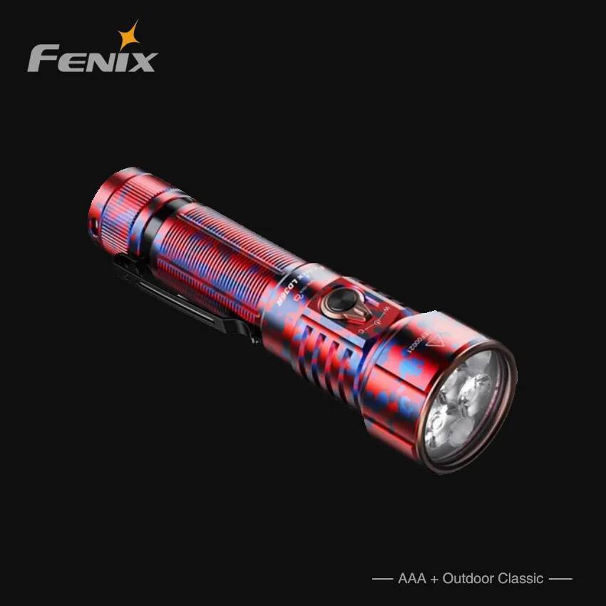 RED Fenix LD36R ไฟฉายสีดำ ชาร์จ USB-C ความสว่าง 3600 lumens กับไฟ LED หลากสี