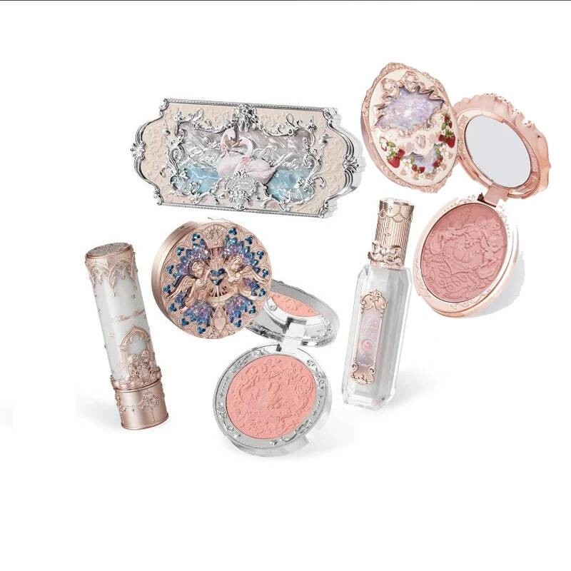 Flower Knows Makeup Kit Full Professional Gift Set Mermaid Angel Highlight Swan Lipstick 5 Piece Set