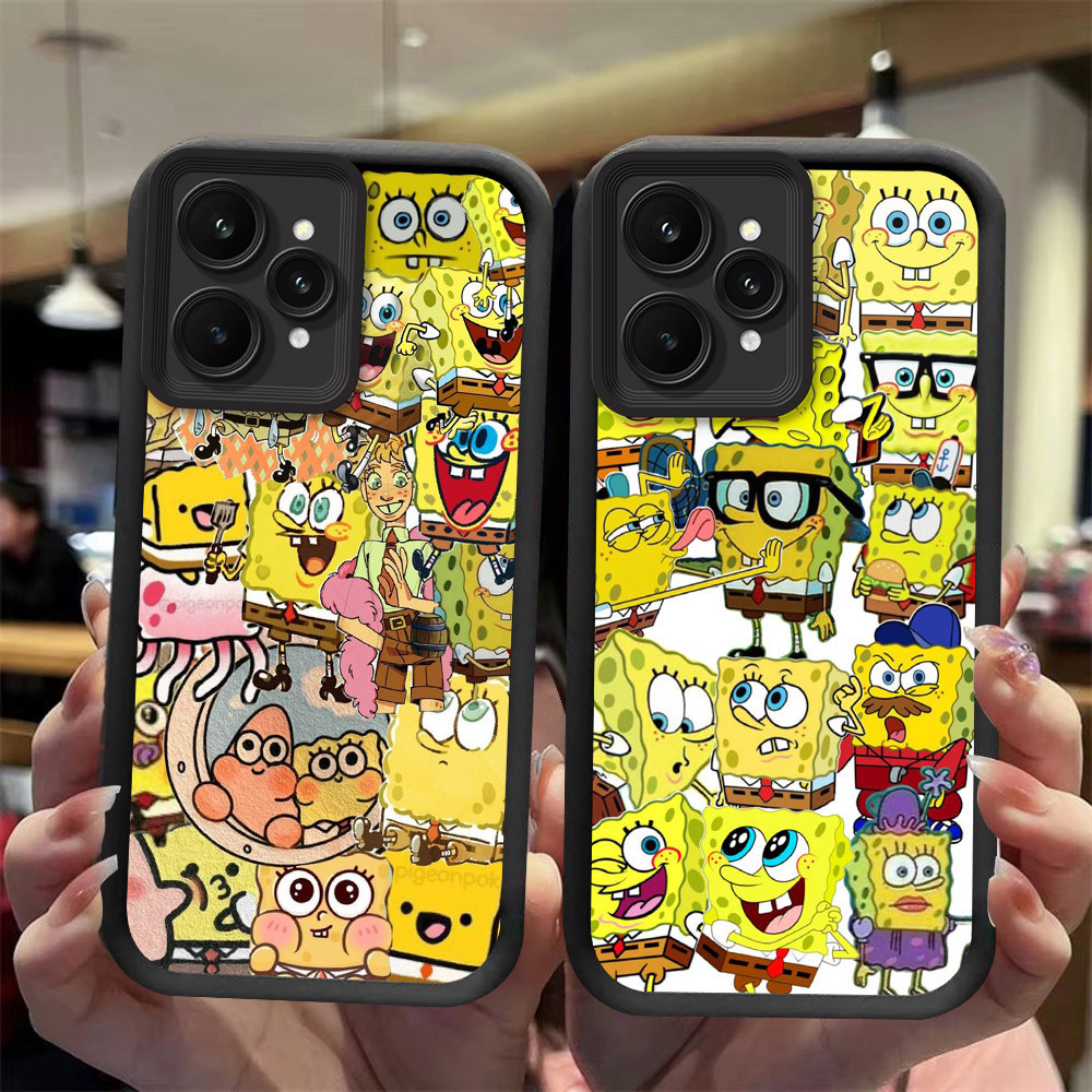 J-22 Spongebob ดำขาวชมพูเคสโทรศัพท์หรับ Realme 9i V23i C35 C31 Q5i 10 V23 5G