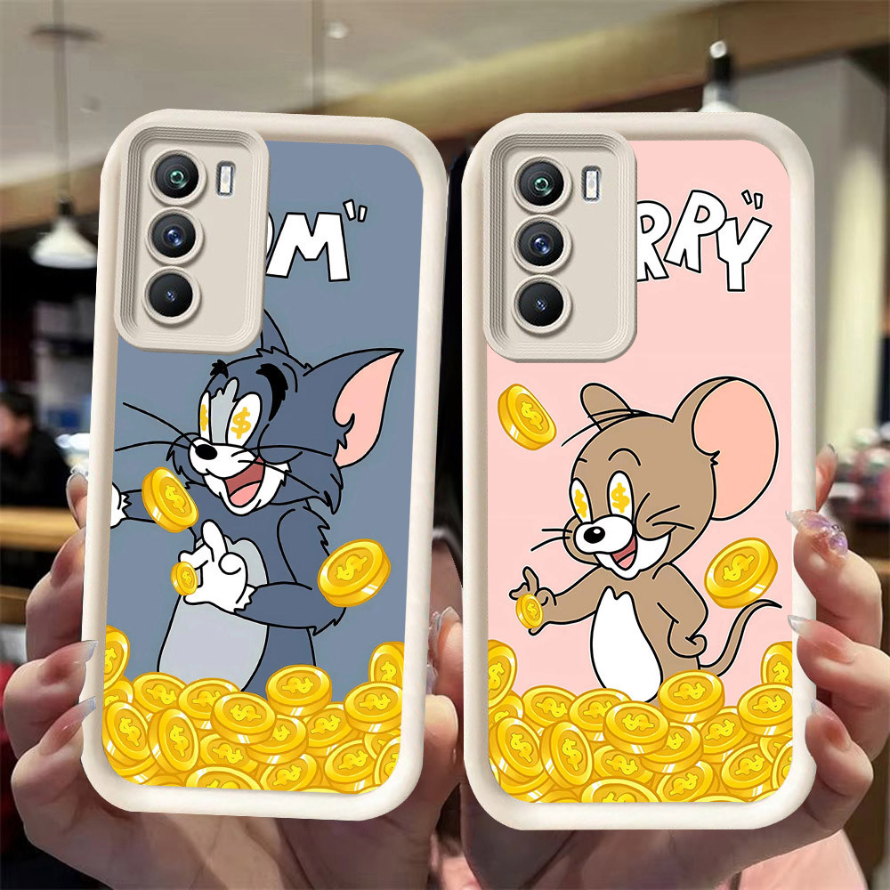 J-27 Cat gold Mouse ดำขาวชมพูเคสโทรศัพท์หรับ OPPO Reno A3 12 6 K12X 6Z A16 A54S A16S Lite Pro 5G
