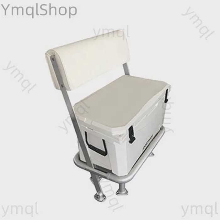85QT (80L) Marine Grade Fishing Cooler Storage Box with Leaning Post White Boat Seat