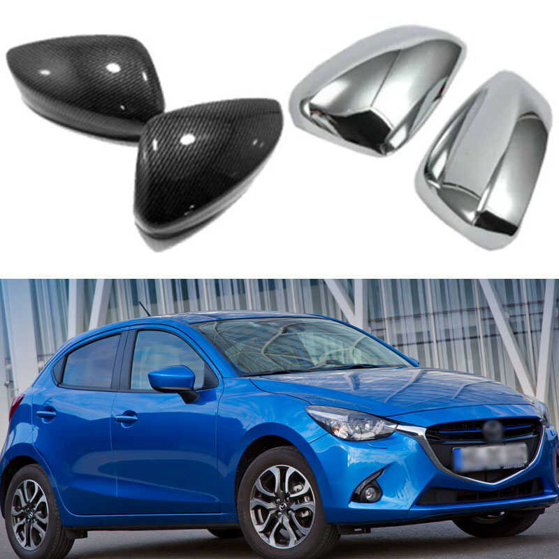 เหมาะสําหรับ 14-16-23 Mazda 2Demio ฝาครอบกระจกถอยหลังกระจกมองหลังตกแต่งเชลล์