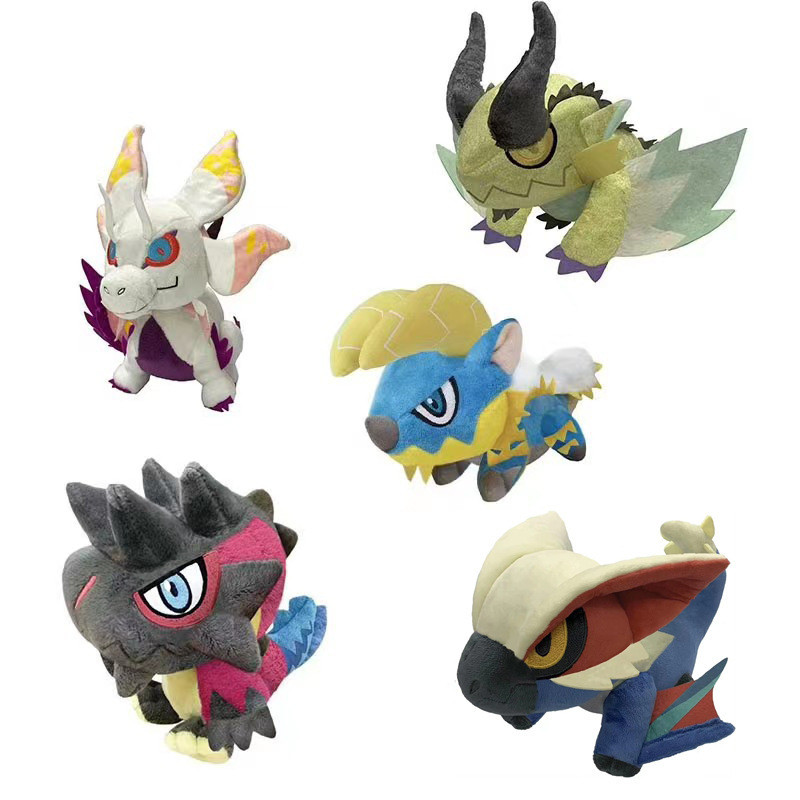 Monster Hunter Capcom Rise Dawn Moon Swift Dragon Cut Dragon Toy Thunder Wolf ตุ๊กตาตุ๊กตาตุ๊กตาการ์