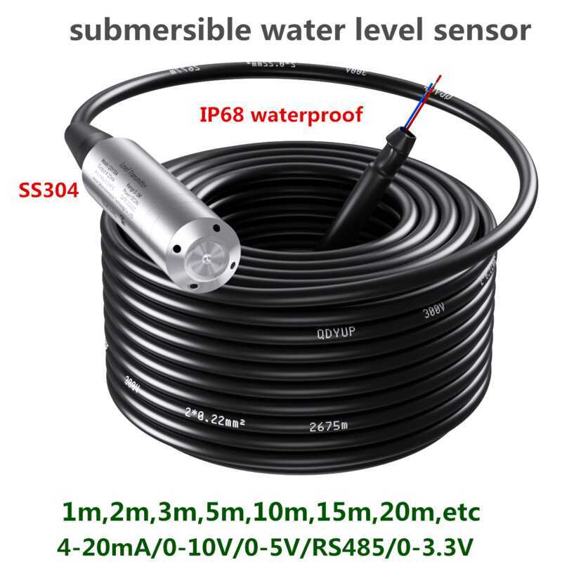 mersible Wa Level Sensor 0-10V 4-20Ma Wa Level Transmit 0-5M Liquid Level Sensor Rs485 Liquid Level