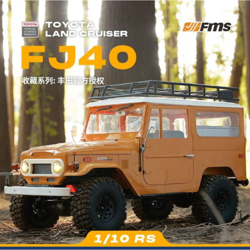 FMS 1/10 Toyota FJ40 Off-Road ปีนเขาสี่ล้อไดรฟ์ RC รีโมทคอนโทรลรุ่นไฟฟ้าเช่นรถเปลือกแข็งจริงรุ่น