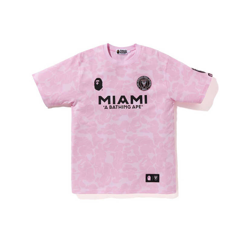 BAPE X MIAMI International MIAMI Joint ผู้ชายผู้หญิงสไตล์เดียวกันแขนสั้นเสื้อยืดกีฬา Street Wear