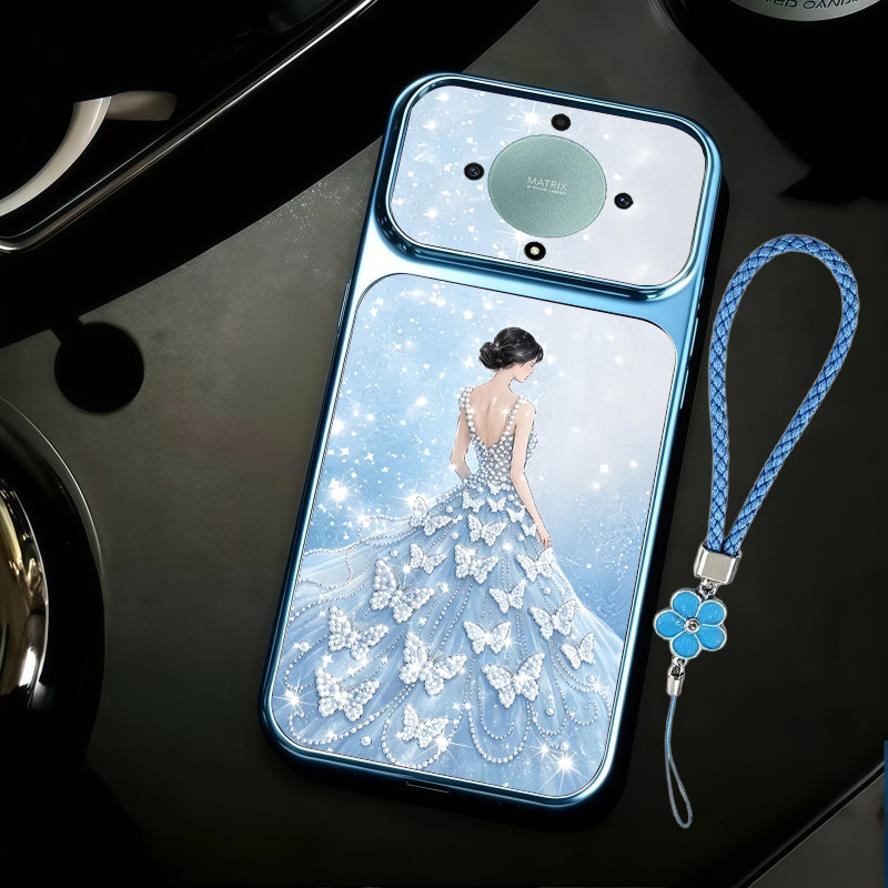 เหมาะสําหรับ Honor X9A X9B X9C X9 เคสโทรศัพท์กลับรูปแบบสาวกันกระแทกสีหน้าต่างขนาดใหญ่สลิง DTMKL05-09