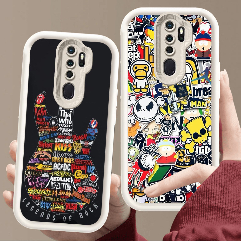 สําหรับ OPPO Reno A5 A39 F11 2F A83 A9 2Z A37 2020 Pro นุ่มสีขาว E77 แฟชั่น Rock Band
