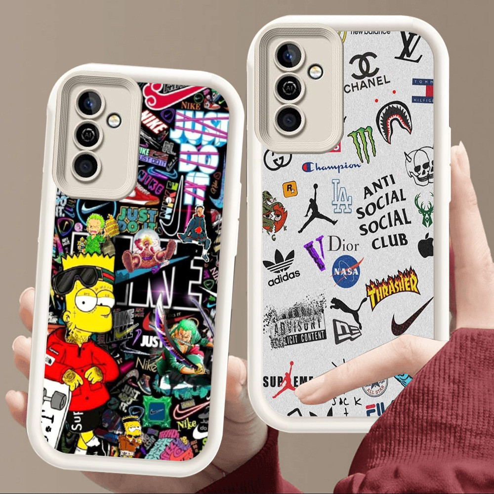 SAMSUNG เคสสําหรับSamsung A26 A72 A13 A52 A53 A23 A33 S21 M15 A52S S20 S24 FE A32 A73 5Gนุ่มสีขาวE94