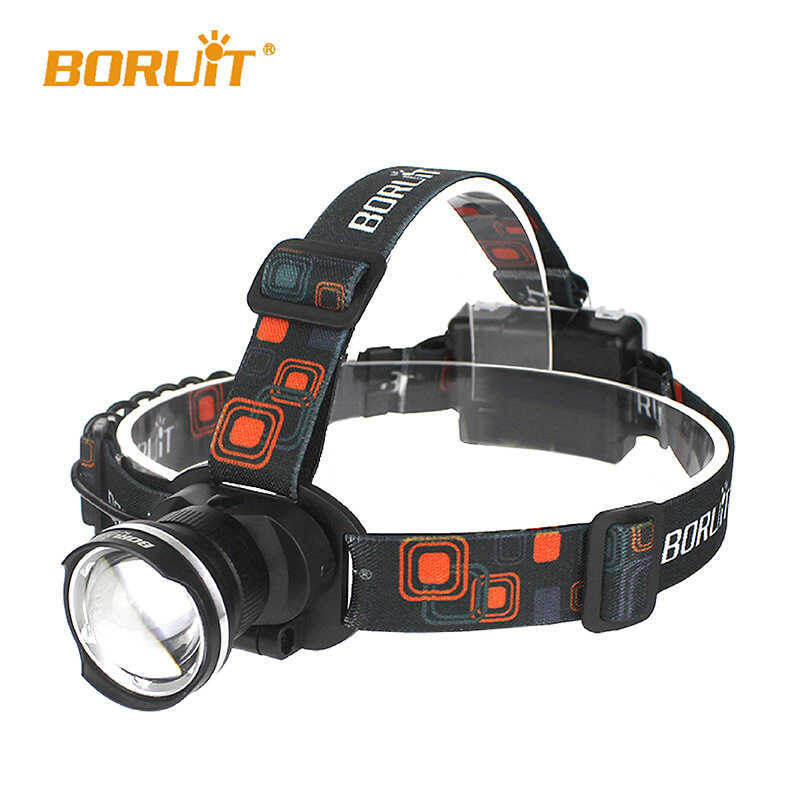 BORUiT LED ไฟฉายซูมย่อได้ สำหรับไฟหน้าเรือตกปลากลางแจ้ง