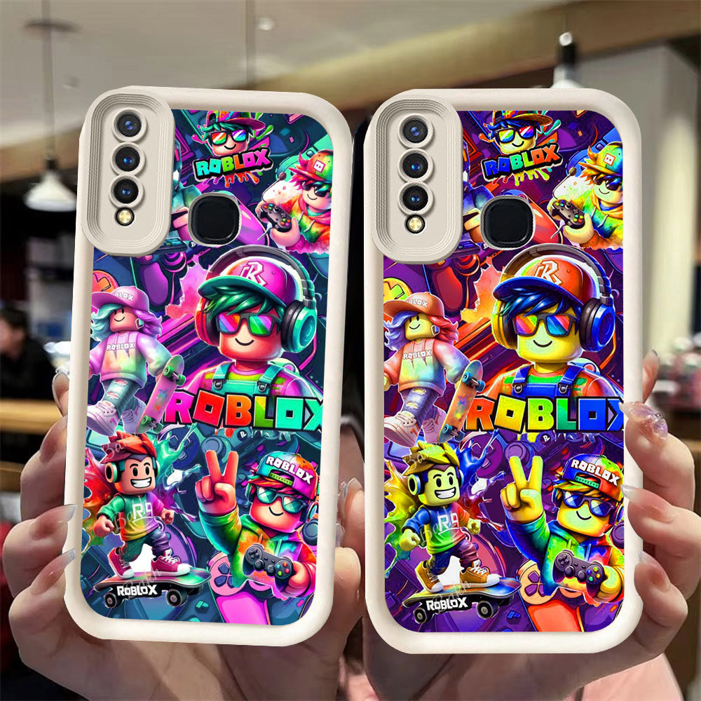 J-32 Roblox ดำขาวชมพูเคสโทรศัพท์หรับ VIVO Y30 Y50 Y3S Y12 Y15 Y30i Y17 Y17S