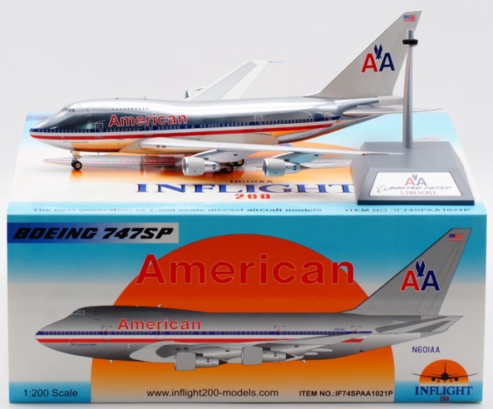 พร้อมสต็อก Inflight 1: 200 American Airlines B747SP N601AA วัสดุโลหะผสมเครื่องบินรุ่น Limited Editio
