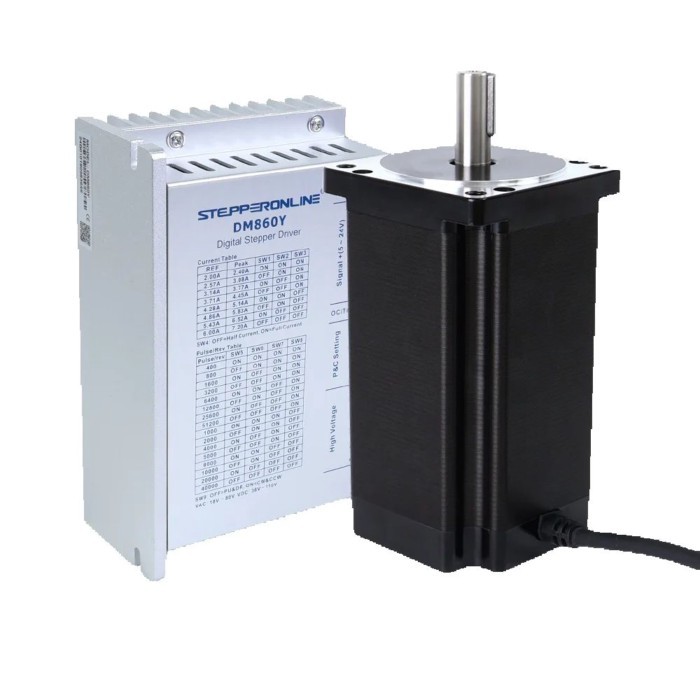 STEPPERONLINE Nema 34 Stepper Motor 12N.m 6A & Driver Kit 2.4-7.2A AC18V-80V/DC 36V-110V for CNC En