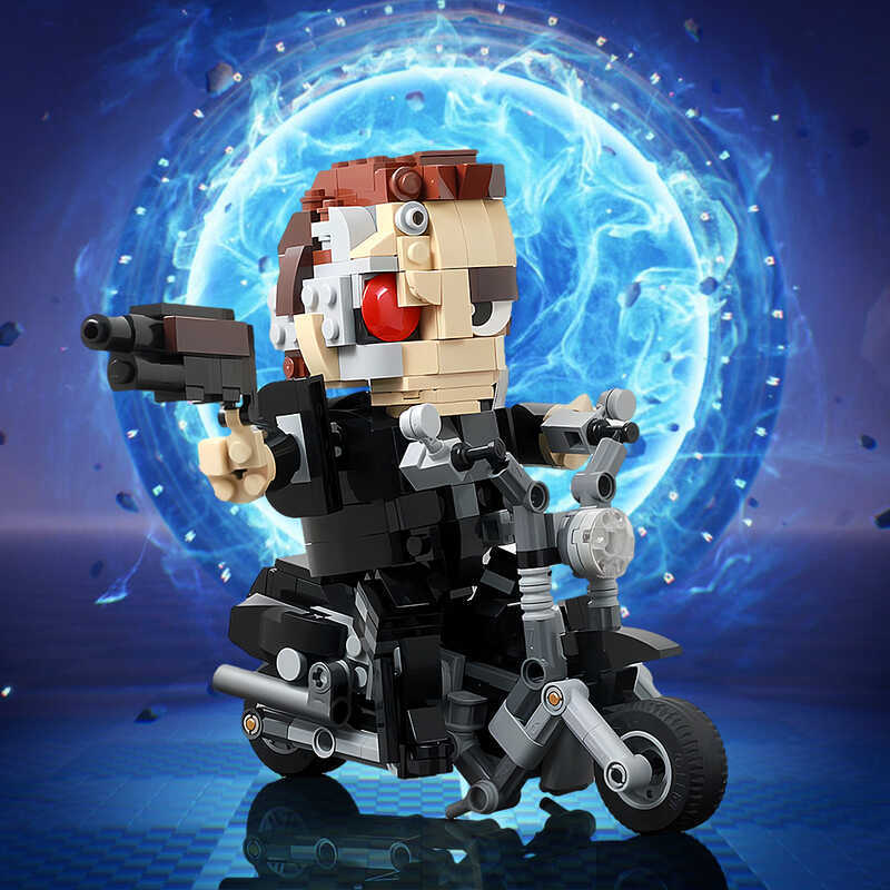 rminator T-800 Building Blocks Riding A Motorcycle T 800 Battle Robot DIY Model Brick Toys Birthday