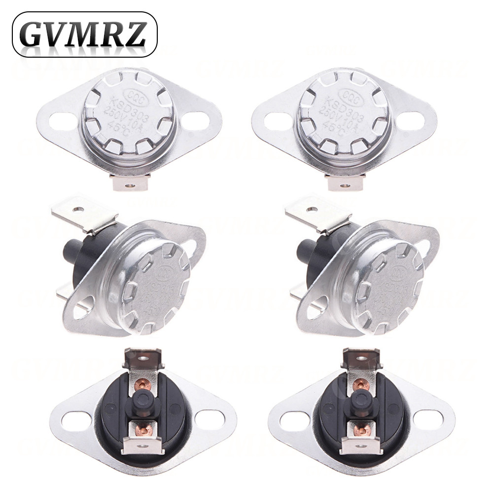 1PCS KSD301 KSD303 10A 45 150 C องศาเซลเซียสคู่มือรีเซ็ต Thermostat ปกติปิดอุณหภูมิสวิทช์อุณหภูมิควบคุม