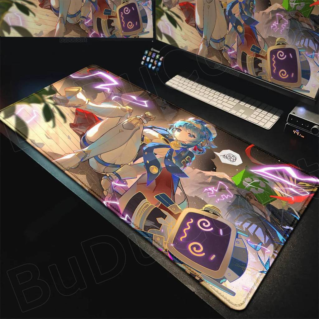 Genshin Impact Ineffa Mousepad Big Deskmat แล็ปท็อปสํานักงาน Pc อุปกรณ์เสริมคอมพิวเตอร์แผ่นรองเมาส์ส
