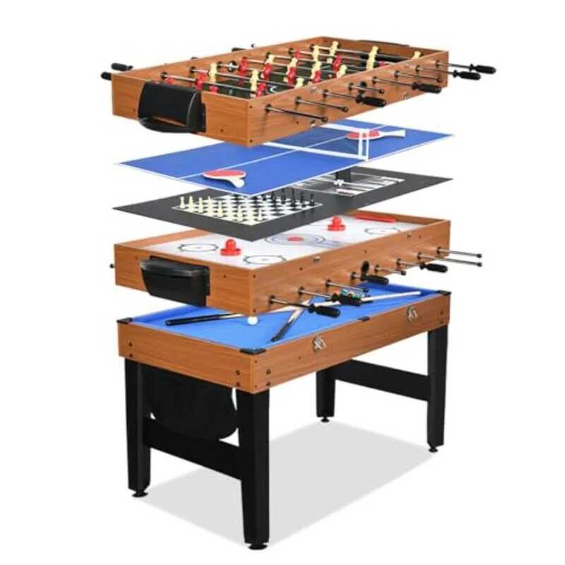 7in1 Multi Game Full Size Combo Arcade Table Set ความบันเทิงสําหรับครอบครัวและคุณสมบัติ Hockey Pool 