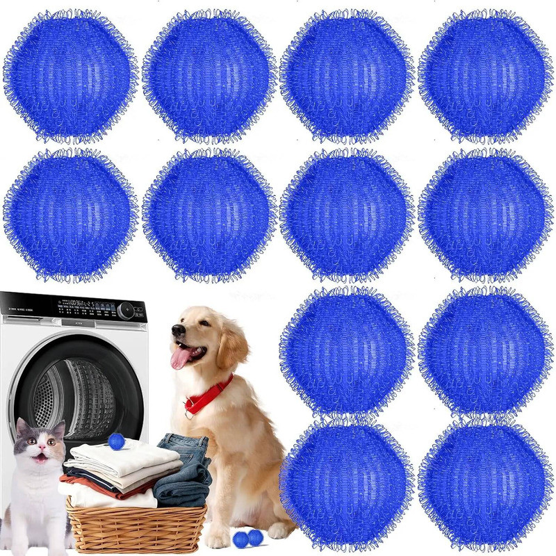 C 12 PCS Pet Hair Remover For Laundry, Washing Machine Fur Catcher, Effective Cat Dog Laundry Pet H