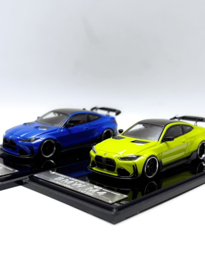 STREET WARRIOR SW 1/64 BMW BMW M4 จําลองรถรุ่นคอลเลกชันเครื่องประดับออกจากรุ่นพิมพ์