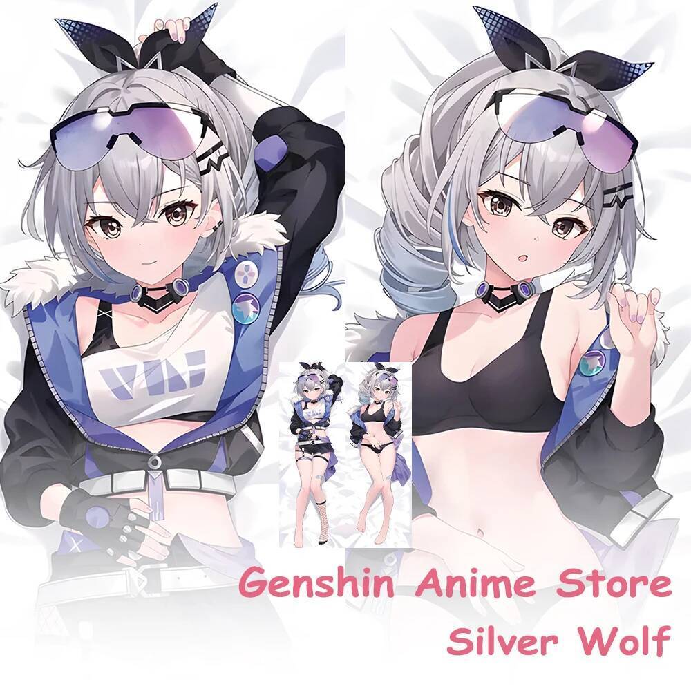 Anime Silver Wolf Fullbody ปลอกหมอน Dakimakura เกม Honkai Star Rail Silver Wolf Otaku หมอนครอบคลุมผ้าปูที่นอนคอสเพลย์ Prop