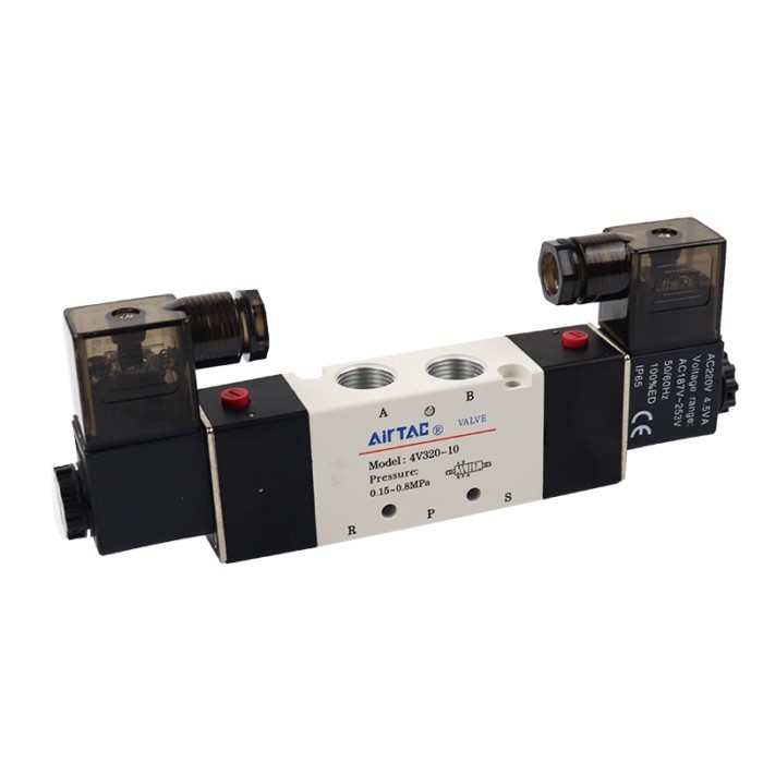 5 way Airtac pneumatic valve 4V320-10 3/8" port double solenoid close type air control valve