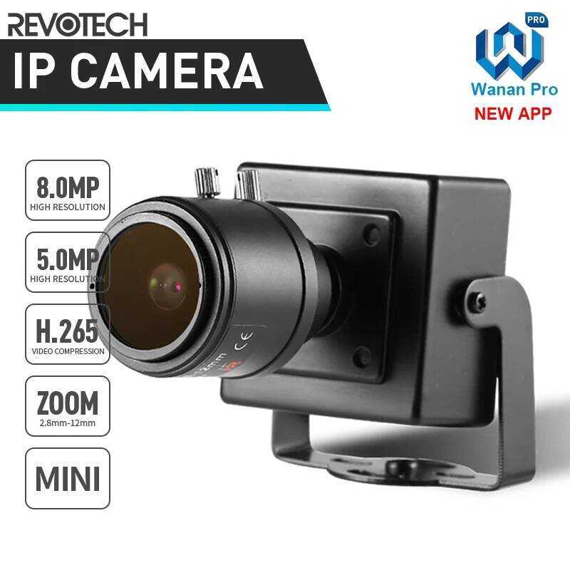 กล้องวงจรปิด REVOTECH 8MP 5MP 2.8-12 มม. ซูมปรับมือ กล้อง IP ขนาดเล็กสำหรับใช้งานภายในอาคาร ความคมชั