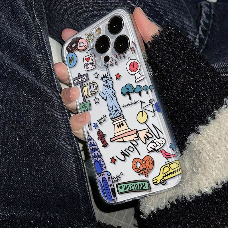 (สต็อกในไทย) (สต็อกในไทย) เคสโทรศัพท์ลายการ์ตูนนิวยอร์ก กันกระแทก ป้องกันรอยขีดข่วน เคส TPU นุ่ม| สำ
