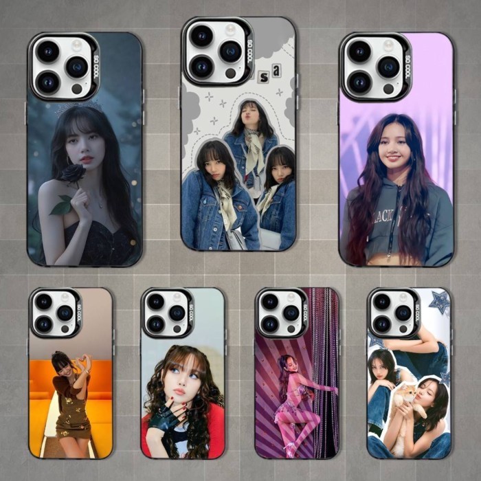 Hot L-LISA K-Korea นักร้องโทรศัพท์สําหรับ IPhone 14,17,13,12,11,16,15,Mini,Pro,SE,XS,MAX,สีดําเคลือบ