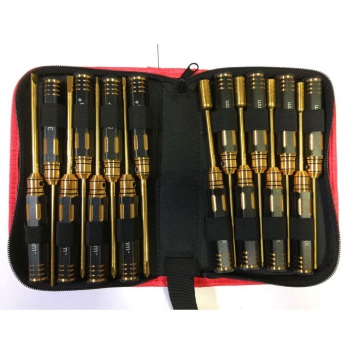 16pcs/set of Hexagonal Handle Model Tool Kit Model Tool Hexagonal Screwdriver Titanium