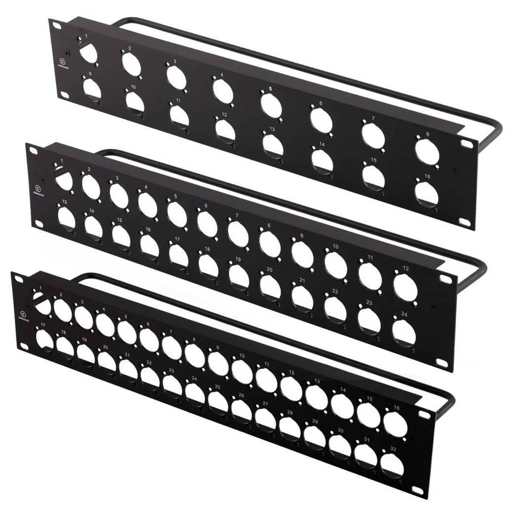 ใหม่ 1U 2U Rack Patch แผง 8 12 16 24 Way Channel Flight Case Mount สําหรับ XLR Connecctor ชายหญิง Sp