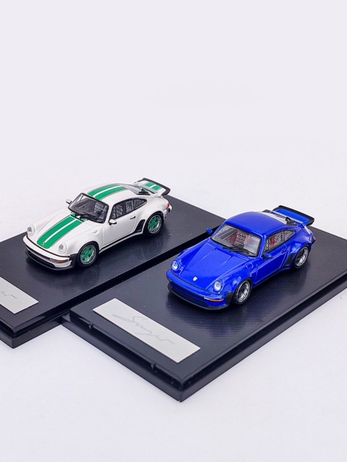 พร้อมสต็อก Hobbyfans 1: 64 นักร้อง 930 Turbo Study Blue Alloy Car Model